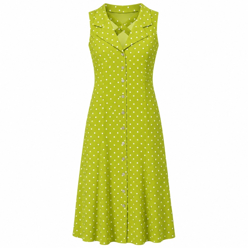 Vintage Sheri Martin Cottagecore Polka Dot Midi Dress Women Size 18 Retro Mod